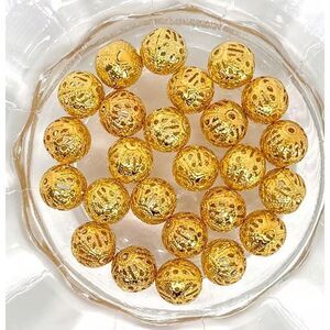 25pcs Beads for Jewelry #21652 Gold Plated Metal Beads